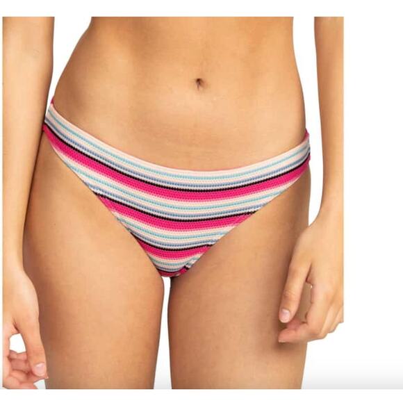 Roxy Paraiso Stripe Moderate Bikini Bottom NWT Size Large - Picture 1 of 7